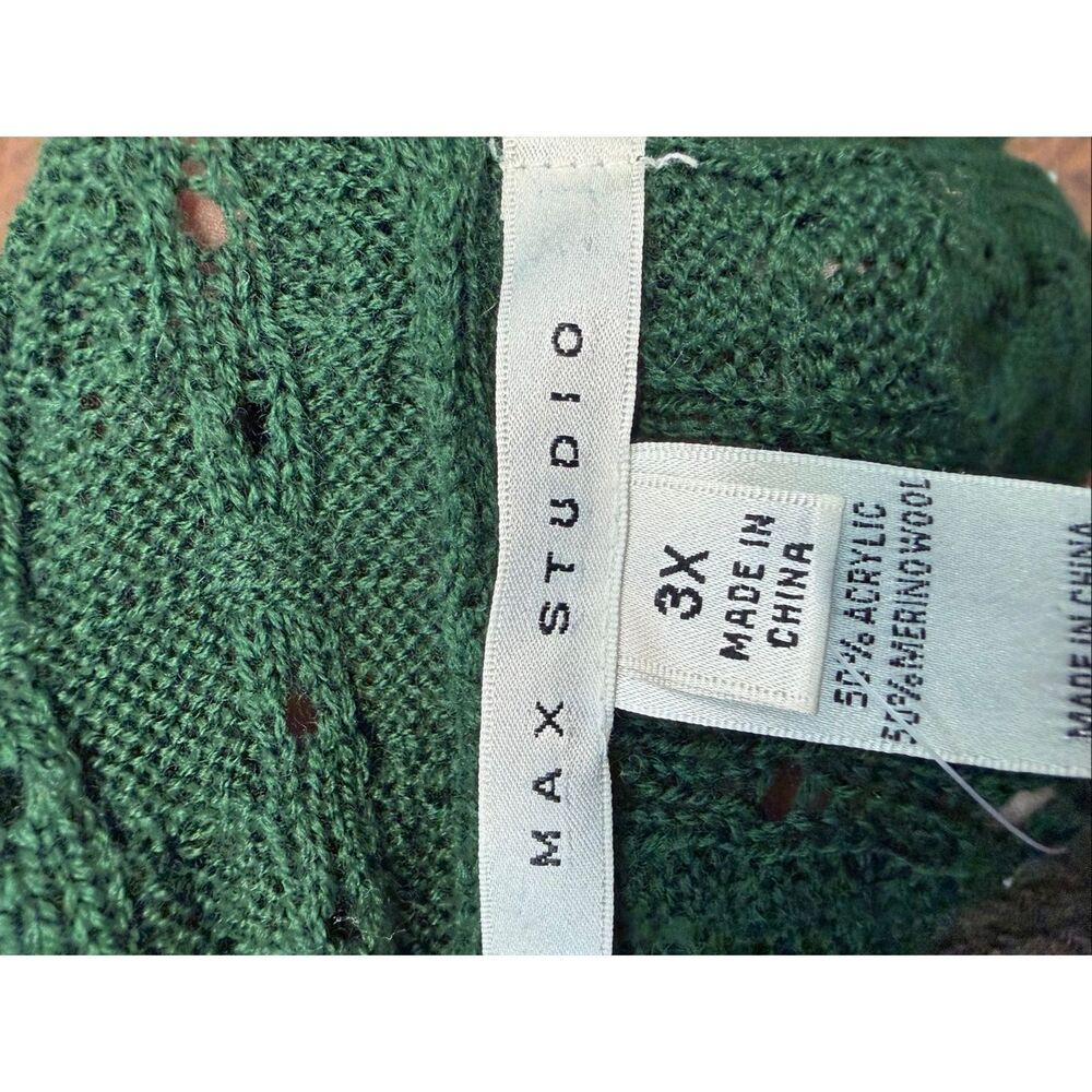 Max Studio Green Open Cardigan Women’s Size 3X NEW WITH TAGS - Picture 9 of 11